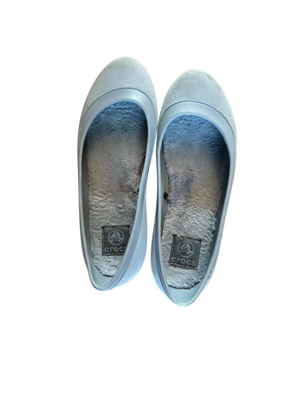 Crocs Mammoth Gray Faux Fur-Lined Ballet Flats Women’s Size 8 - Picture 4 of 11